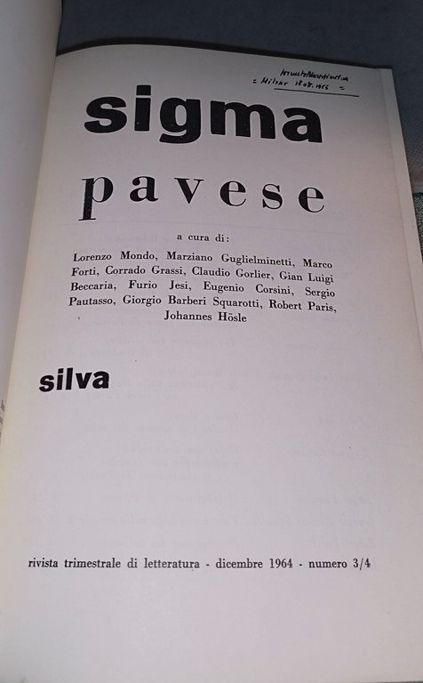 cesare pavese sigma 3-4 rivista trimestale | Immagine Gallery 6