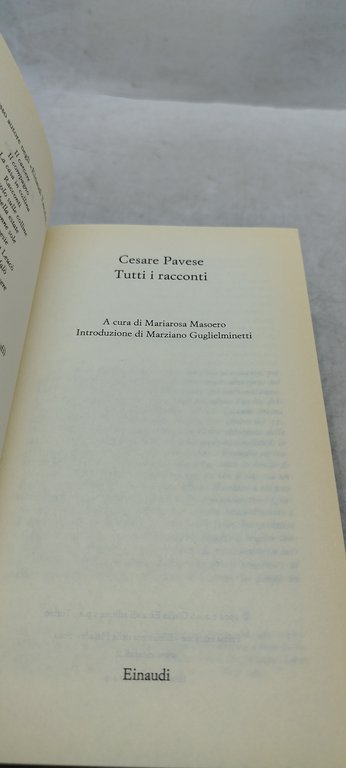 cesare pavese tutti i racconti et einaudi