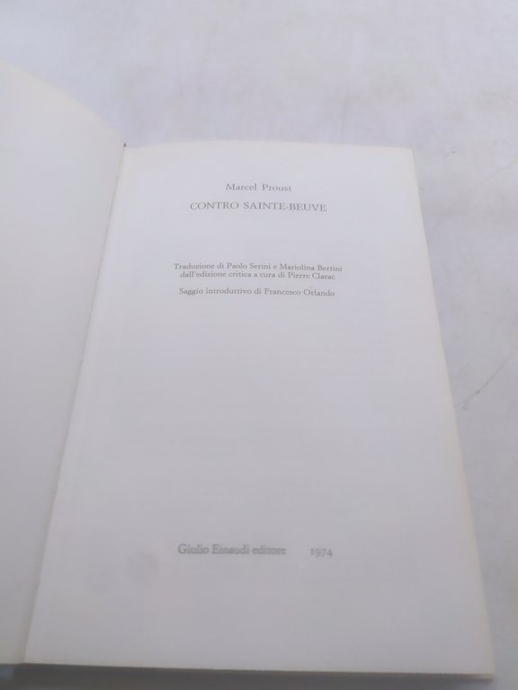 contro sainte-beuve einaudi