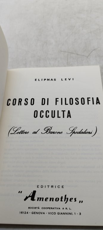 corso di filosofia occulta lettere al barone spedalieri eliphas levi