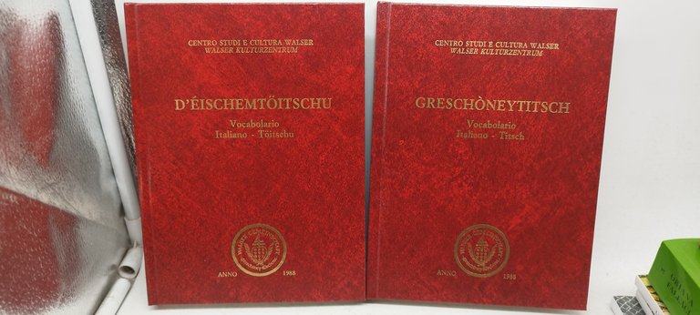 d'èischemtoitschu vocabolario italiano-toitschu -titsch 2 volumi confanetto