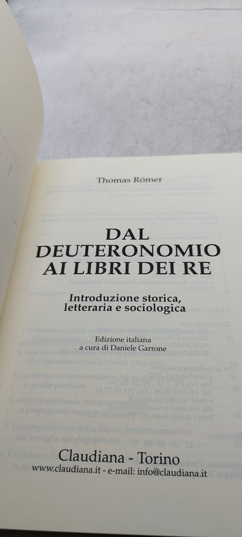 dal deuteronomio ai libri dei re claudiana
