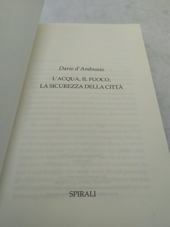 dario d'ambrosio l'acqua il fuoco la sicurezza della città