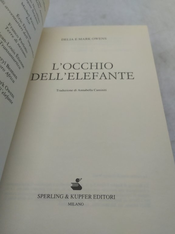 delia &amp; mark owens l'occhio dell'elefante sperling &amp; kupfer