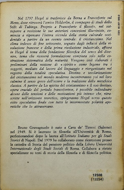 dialettica come destino hegel e lo spirito del cristianesimo
