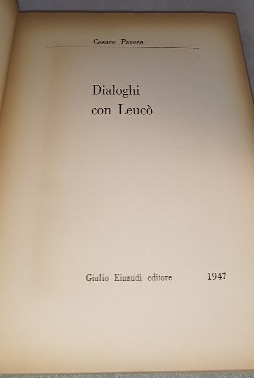 dialoghi con leucò cesare pavese einaudi 1947 ottobre | Immagine Gallery 8