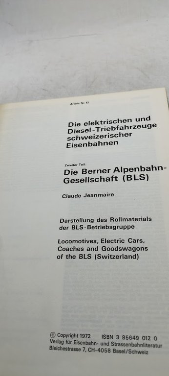 die elektrischen und diesel triebfahrzeuge schweizerischer eisenbahnen