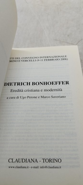 dietrich bonhoeffer eredità cristiana e modernità