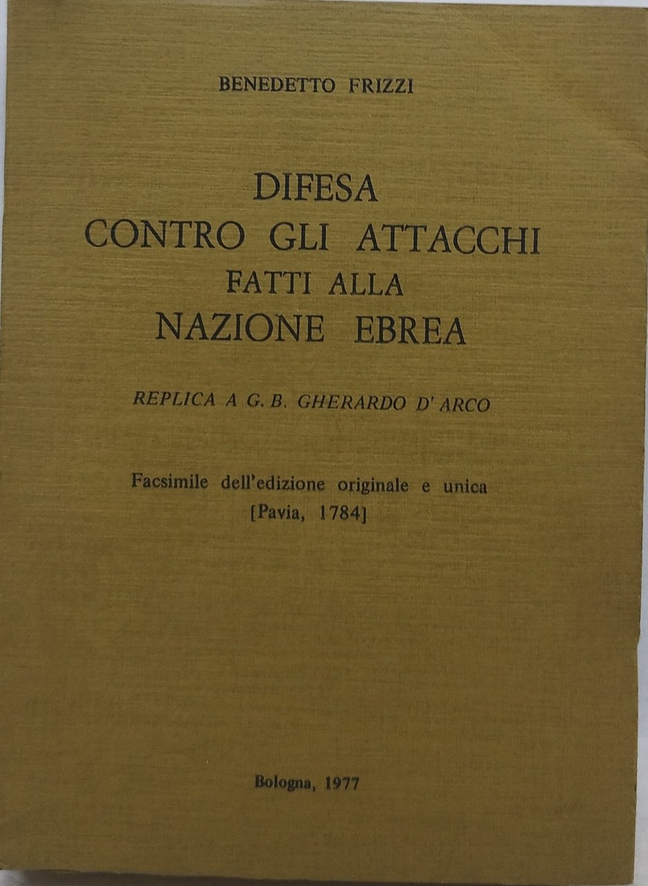 difesa contro gli attacchi fatti alla nazione ebrea