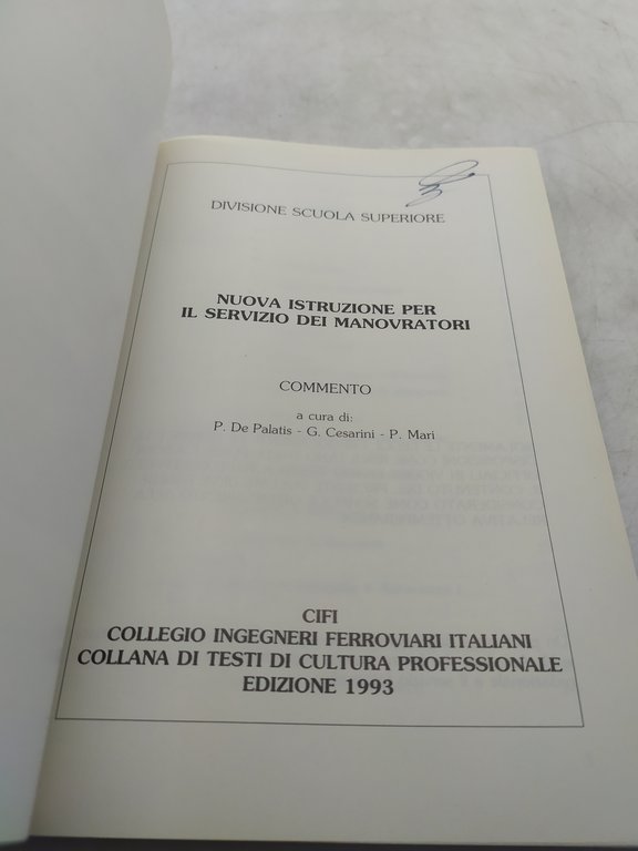 divisione scuola superiore nuova istruzione per il servizio dei manovratori