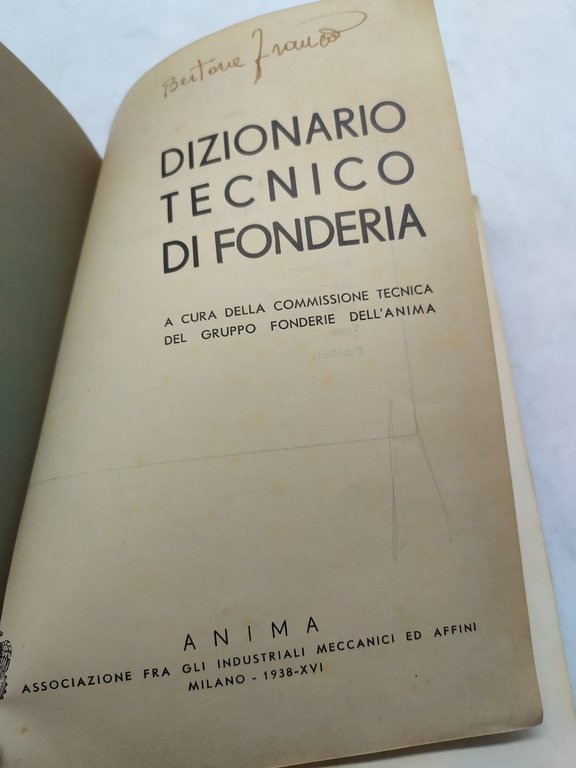 dizionario tecnico di fonderia 1938