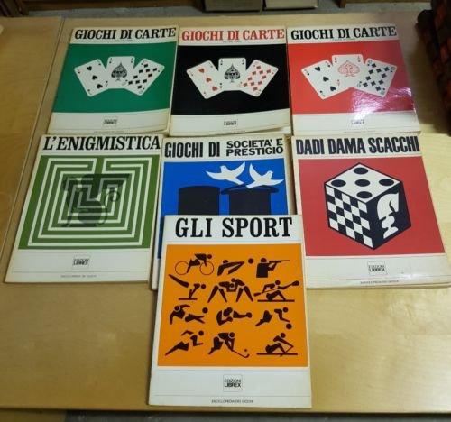 EDIZIONI LIBREX carte scacchi enigmistica sport lotto sette volumi