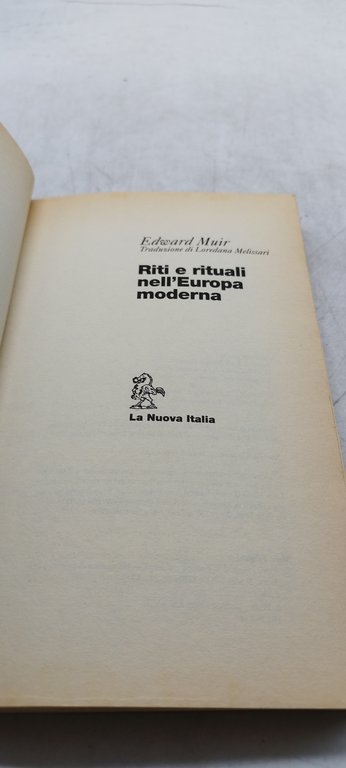 edwar muir riti e rituali nell'europa moderna la nuova italia