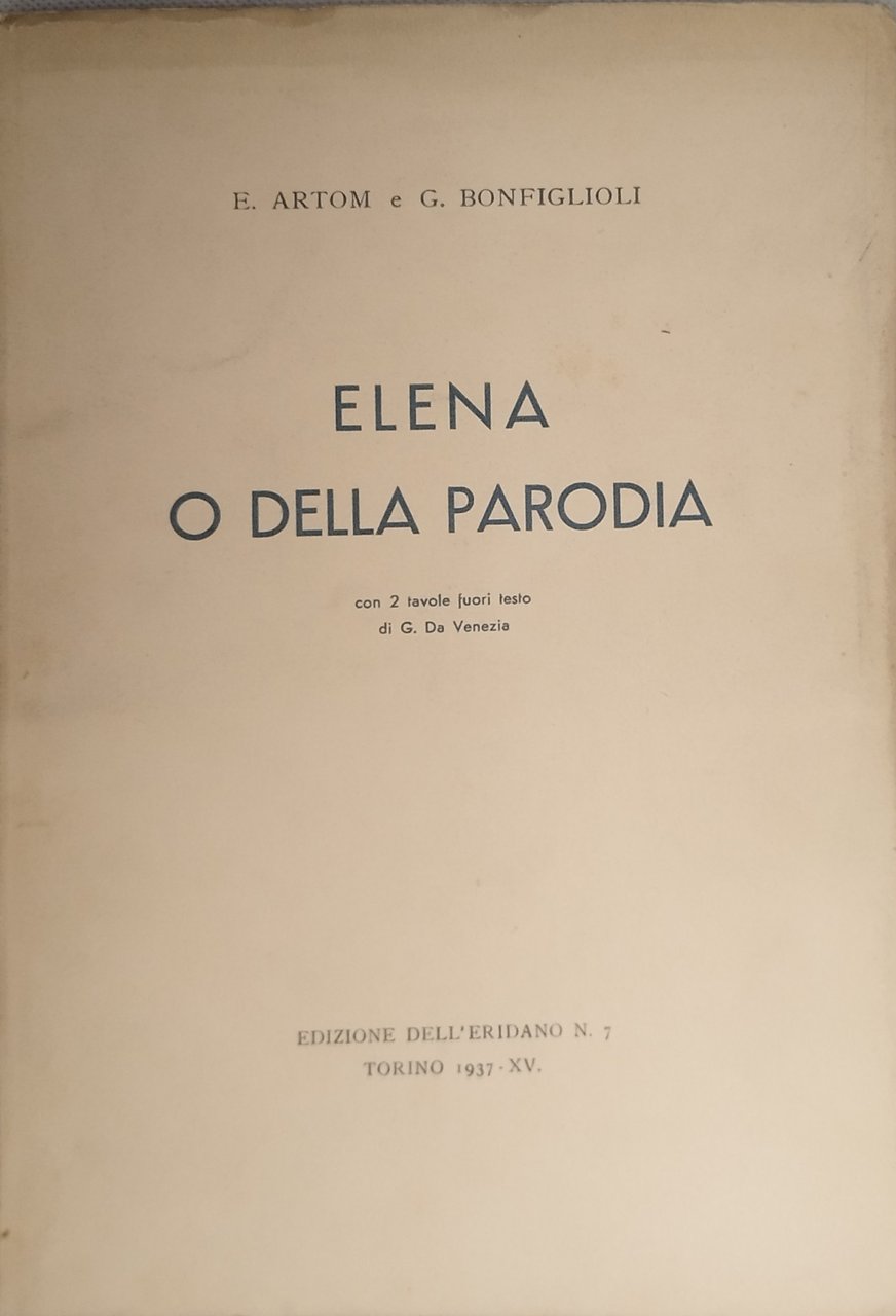 elena o della parodia con 2 tavole fuori testo di … | Immagine principale