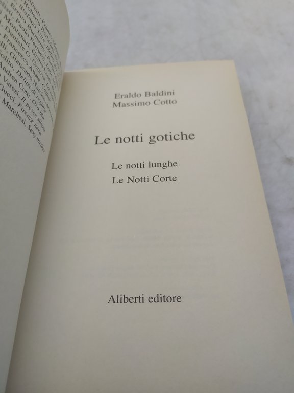 eraldo baldini massimo cotto le notti gotiche