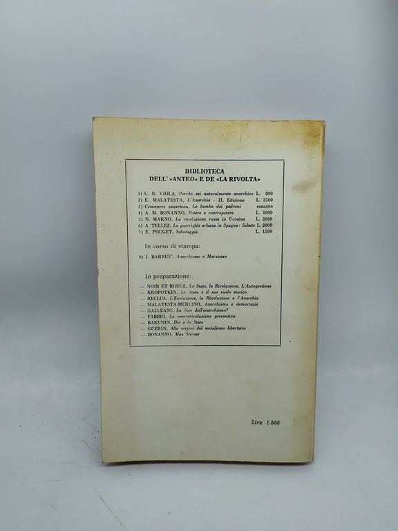 errico malatesta l'anarchia seconda edizione