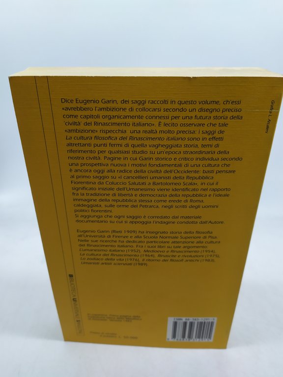 eugenio garin la cultura filosofica del rinascimento italiano ricerche e …