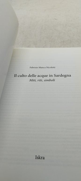 fabrizio manca nicoletti il culto delle acuqe in sardegna miti …