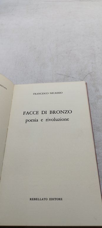 facce di bronzo francesco nicassio poesia e rivoluzione