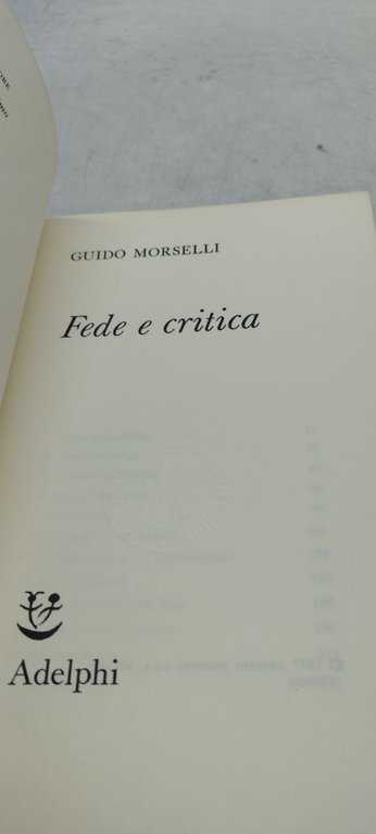 fede e critica guido morselli adelphi