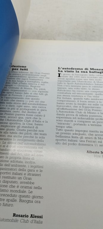 formula 1 pioneer 65^gran premio d'italia monza 9-11 settembre 1994