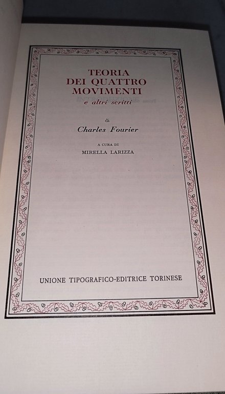fourier teoria dei quattro movimenti e altri scritti classici utet | Immagine Gallery 5
