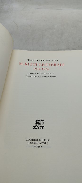 franco antonicelli scritti letterari 1934-1974