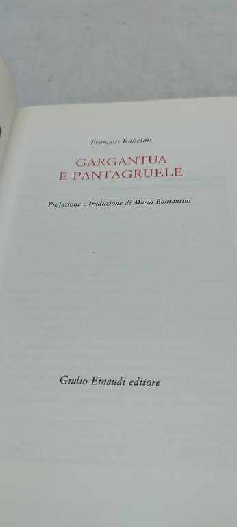 frarncois rabelais gargantua e pantagurele einaudi i millenni