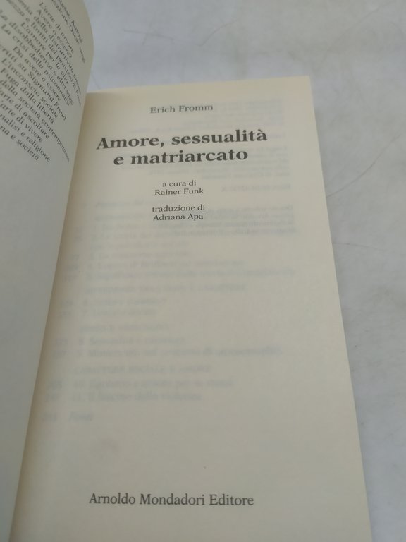 fromm amore sessualità e matriarcato oscar mondadori