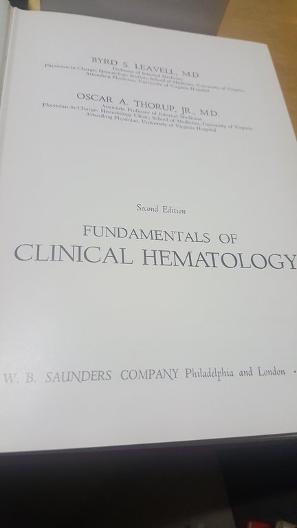 fundamentals of clinical hematology leavell thorup