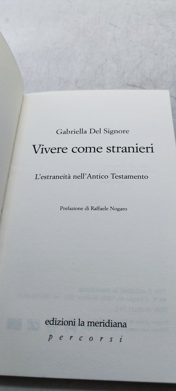 gabriella del signore vivere come stranieri