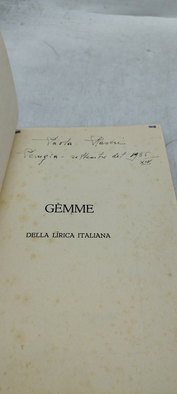gèmme della lirica italiana da san francesco d'assisi a gabriele …