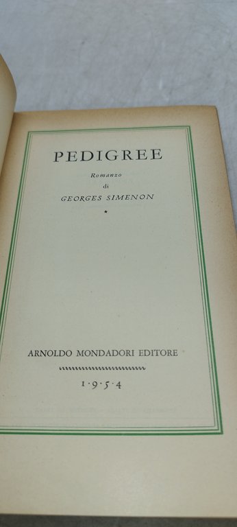 georges simenon pedigree mondadori