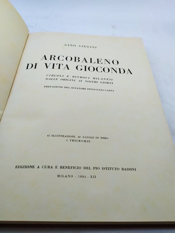 gino giulini arcobaleno di vita gioconda circoli e ritrovi milanesi …