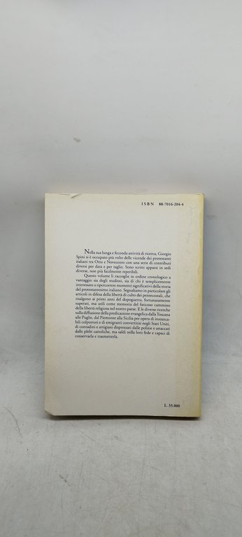 giorgio spini studi sull'evangelismo italiano tra otto e novecento claudiana