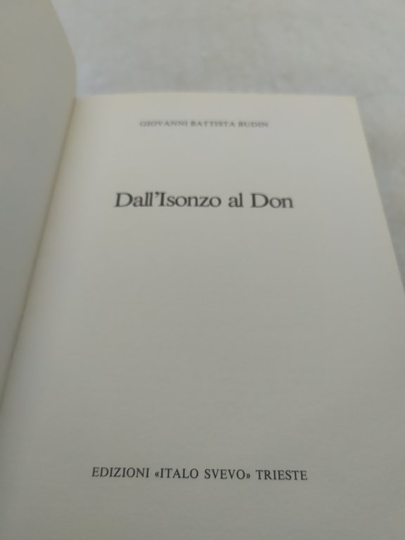 giovanni battista budin dall'isonzo al don