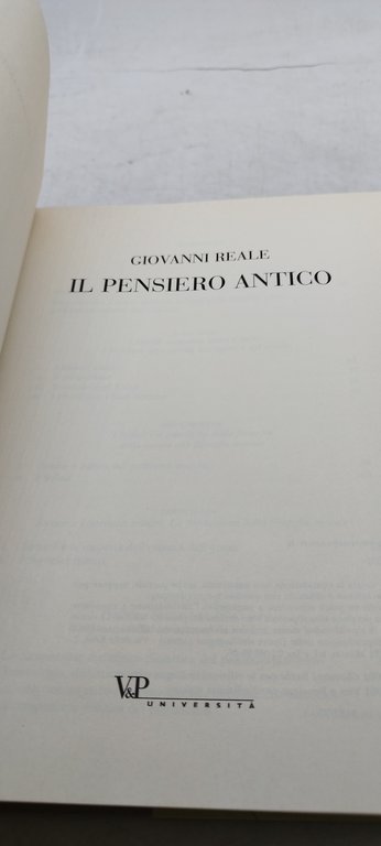 giovanni reale il pensiero antico v&amp;p universià