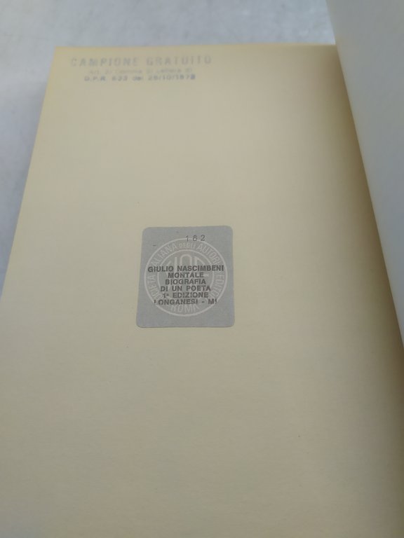giulio nascimbeni montale biografia di un poeta longanesi