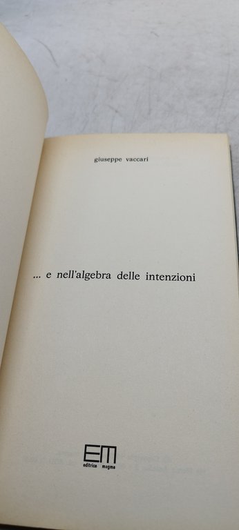 giuseppe vaccari e nell'algebra delle intenzioni