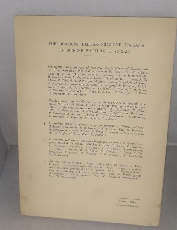 gli studi politici in italia saggio bibliografico francesco vito | Immagine Gallery 2