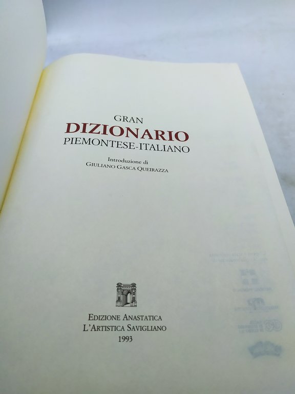 gran dizionario piemontese italiano edizioni l'artistica savigliano