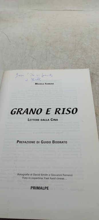 grano e riso lettere dalla cina prefazione di guido bodrato