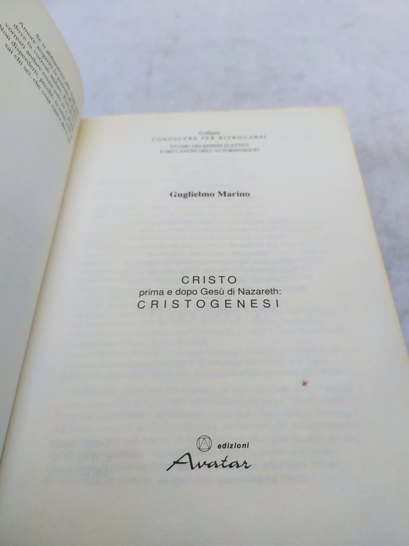 guglielmo marino cristo prima e dopo gesu' di nazareth cristogenesi