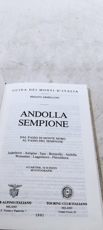 guida dei monti d'italia renato armelloni andolla sempione club alpino …