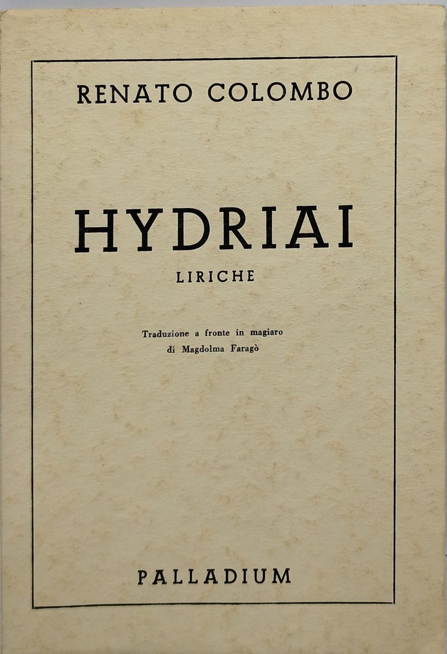 hydriai liriche renato colombo