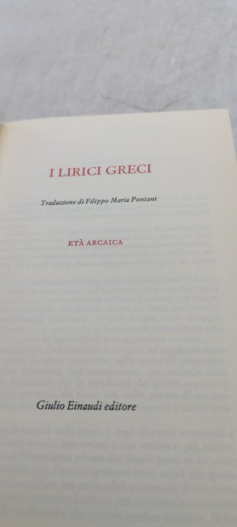 i lirici greci einaudi i millenni