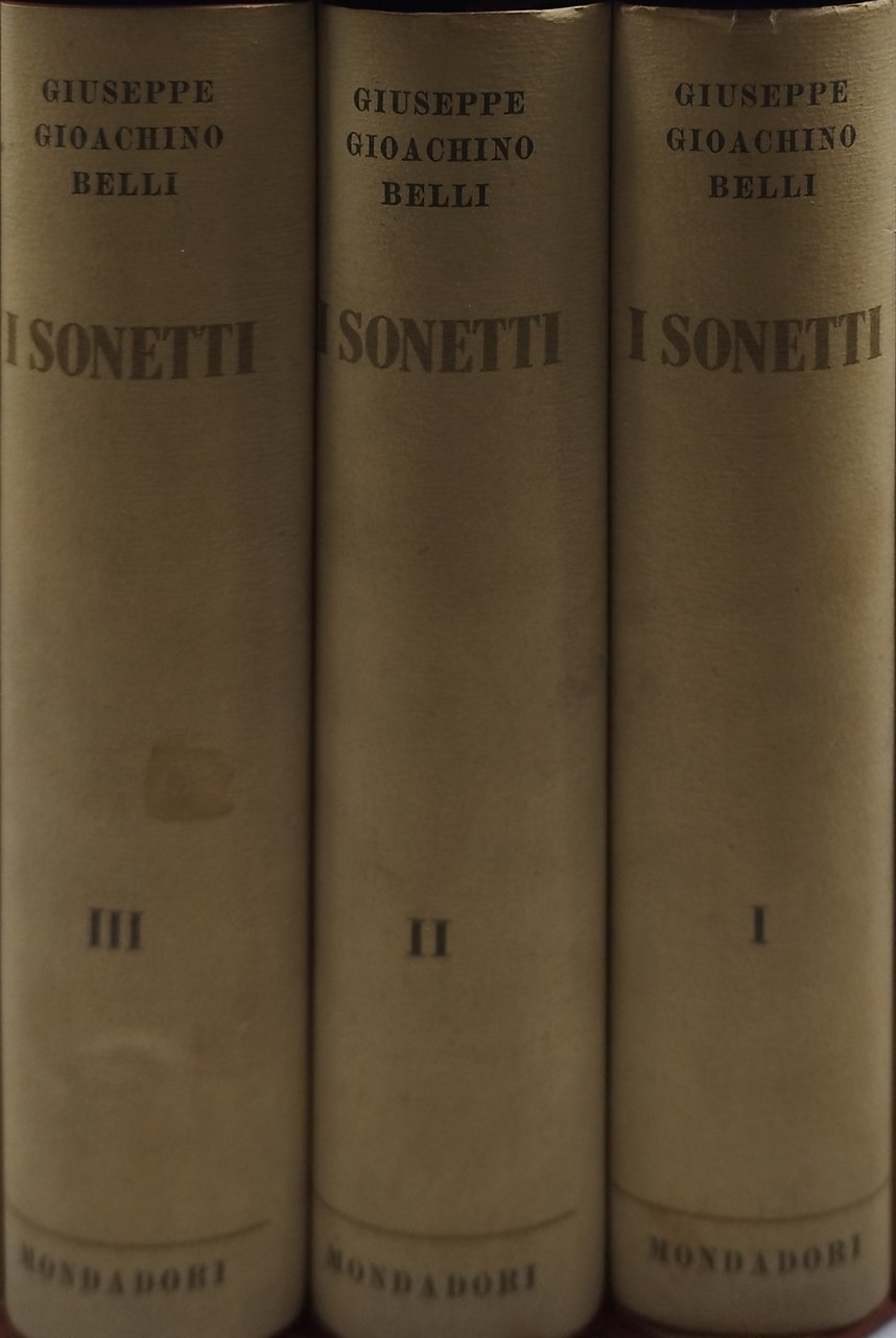 i sonetti giuseppe gioachino belli 3 volumi cofanetto