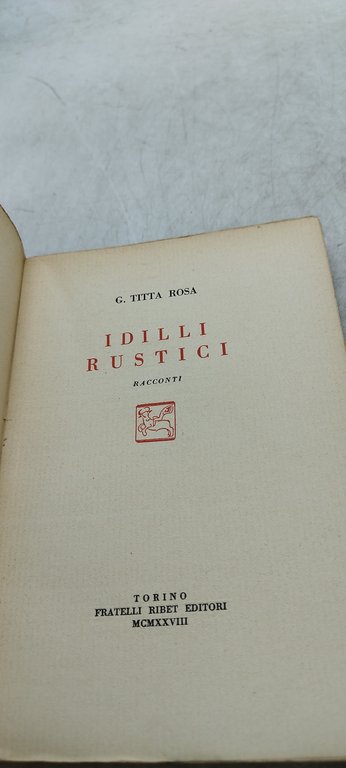 idilli rustici racconti titta rosa