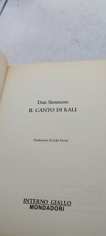 il canto di kali interno giallo mondadori 1993