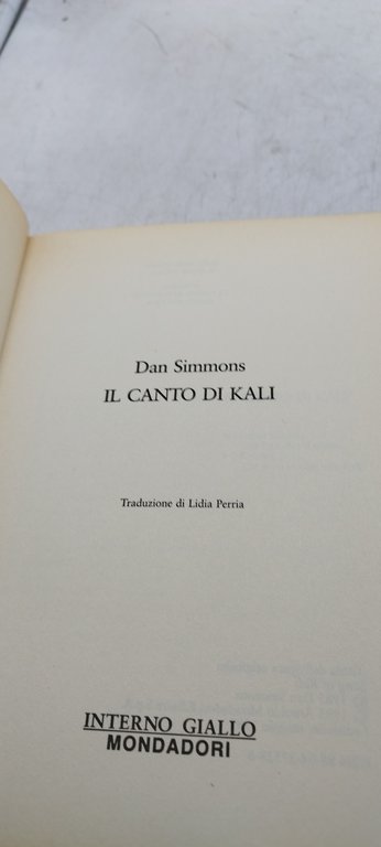 il canto di kali interno giallo mondadori 1993